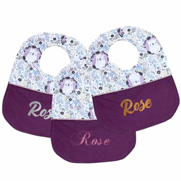 Bavoir bébé violet à motifs de koala